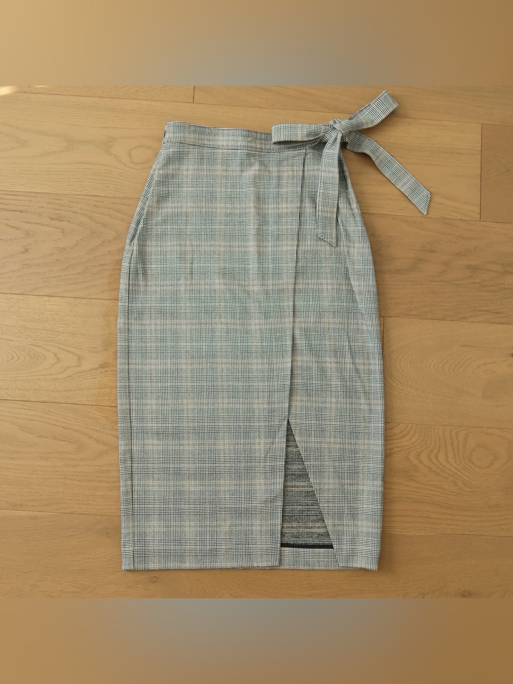 Babaton Plaid Wrap Midi Pelli Skirt